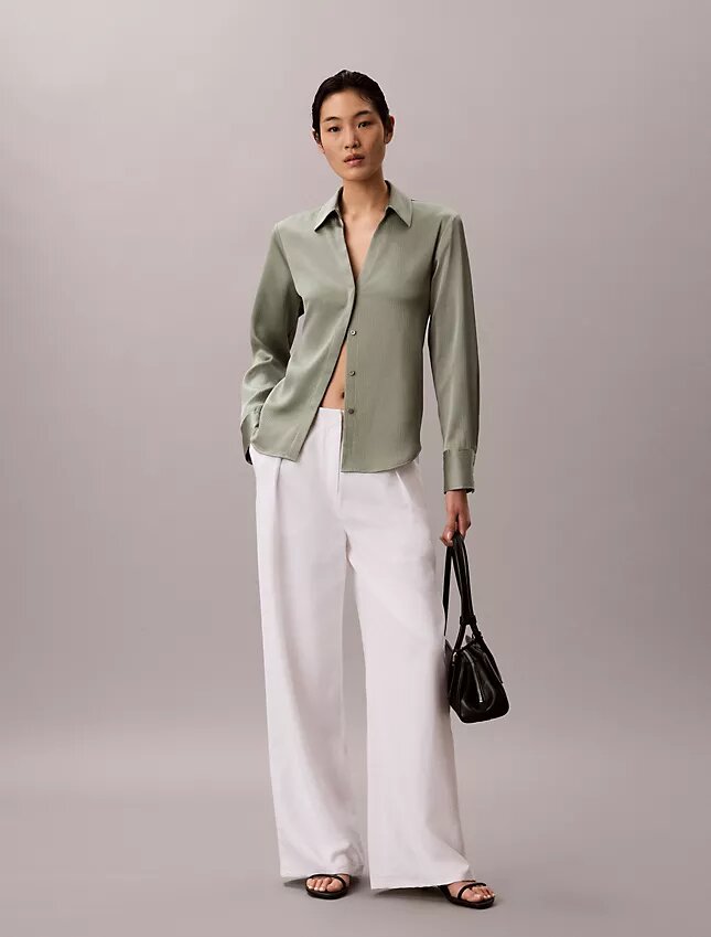 Hammered Satin Fitted Shirt Hammered Satin Fitted Shirt