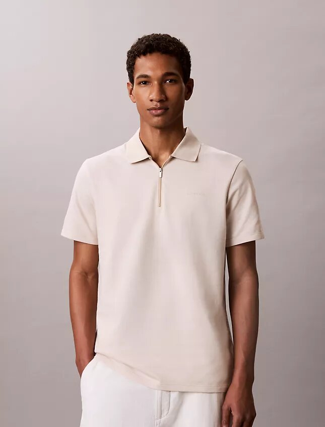 Herringbone Zip Polo Shirt Herringbone Zip Polo Shirt