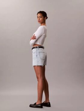 High Rise Midi Denim Shorts High Rise Midi Denim Shorts