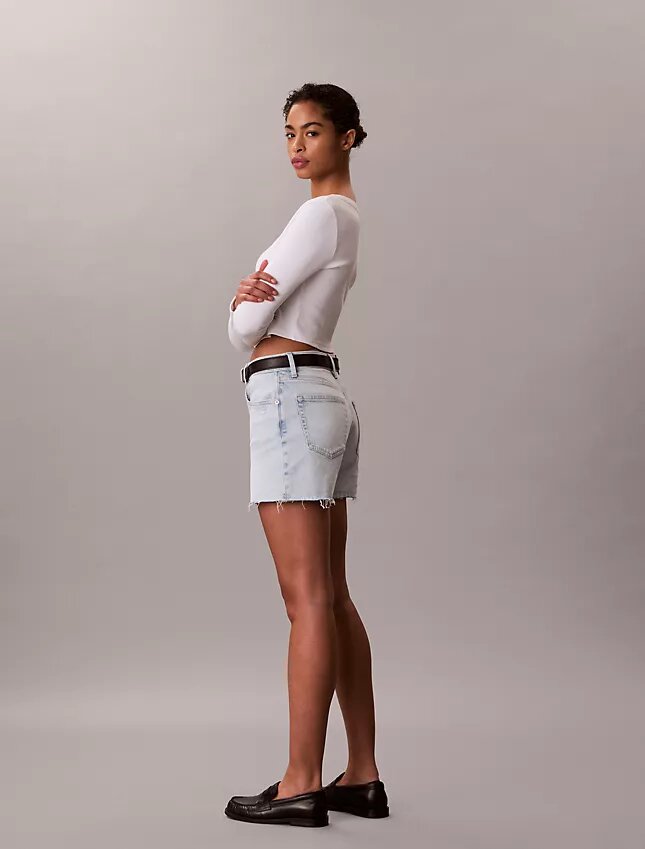 High Rise Midi Denim Shorts High Rise Midi Denim Shorts