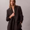 Houndstooth Wool Blend Relaxed Blazer Houndstooth Wool Blend Relaxed Blazer