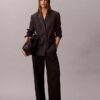 Houndstooth Wool Blend Relaxed Blazer Houndstooth Wool Blend Relaxed Blazer