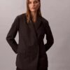 Houndstooth Wool Blend Relaxed Blazer Houndstooth Wool Blend Relaxed Blazer