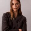 Houndstooth Wool Blend Relaxed Blazer Houndstooth Wool Blend Relaxed Blazer