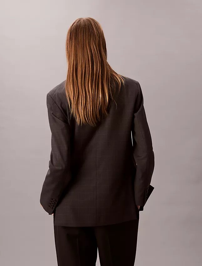 Houndstooth Wool Blend Relaxed Blazer Houndstooth Wool Blend Relaxed Blazer