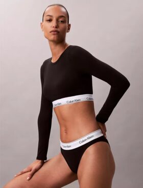 Icon Cotton Modal Lightly Lined Long Sleeve Tee Bralette