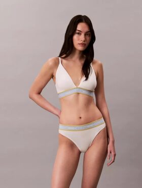 Icon Cotton Modal Stripe Lightly Lined Triangle Bralette