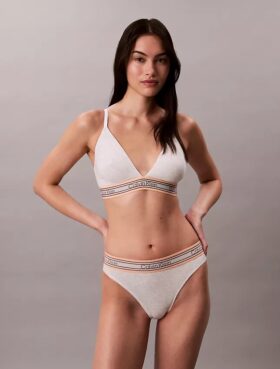 Icon Cotton Modal Stripe Lightly Lined Triangle Bralette