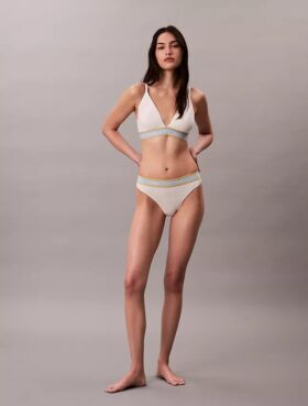 Icon Cotton Modal Stripe Lightly Lined Triangle Bralette