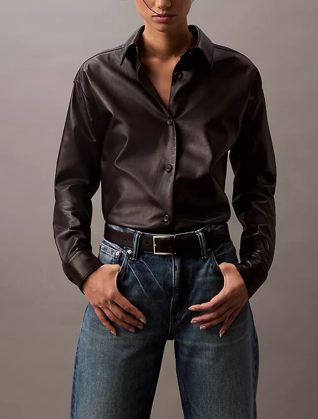 Lamb Leather Button-Down Shirt Lamb Leather Button-Down Shirt