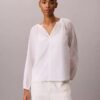 Light Cotton Blend Popover Top