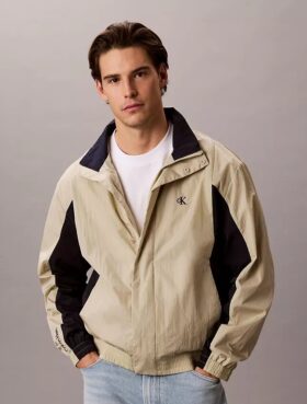Lightweight Nylon Colorblock Windbreaker Jacket