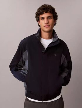 Lightweight Nylon Colorblock Windbreaker Jacket