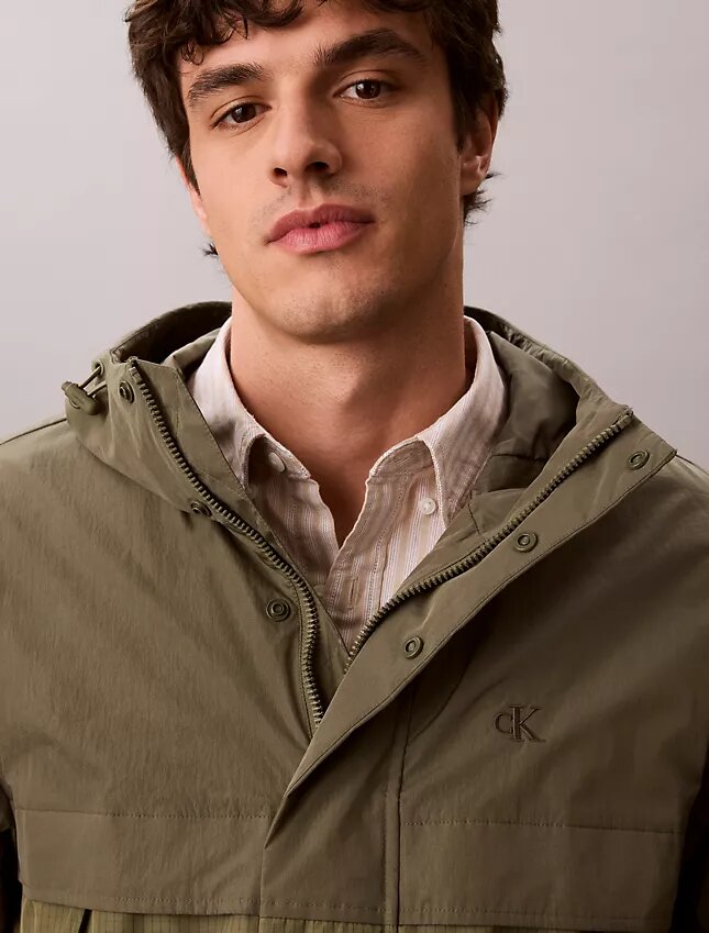 Lightweight Nylon Mixed Media Jacket Lightweight Nylon Mixed Media Jacket