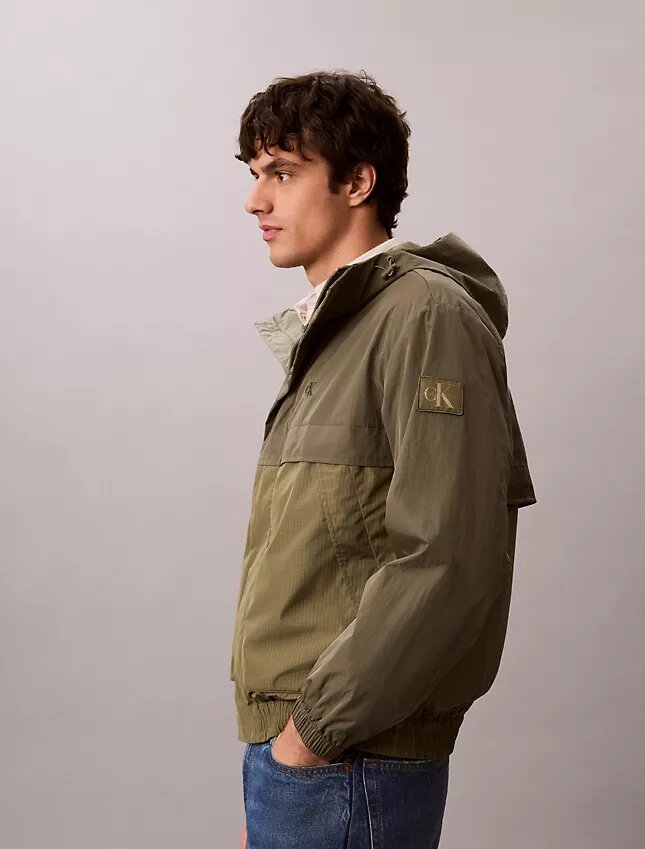 Lightweight Nylon Mixed Media Jacket Lightweight Nylon Mixed Media Jacket