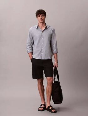 Linen Blend Cargo Shorts