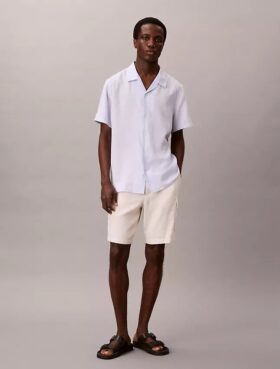 Linen Blend Cargo Shorts