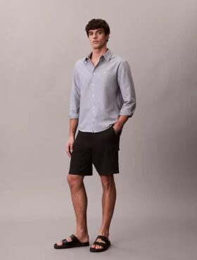 Linen Blend Cargo Shorts