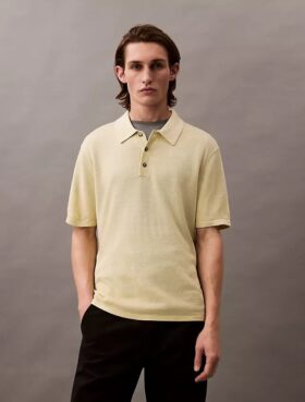 Linen Blend Classic Sweater Polo Shirt