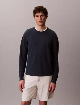 Linen Blend Crewneck Sweater
