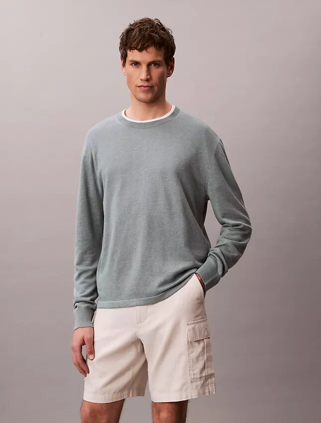 Linen Blend Crewneck Sweater Linen Blend Crewneck Sweater
