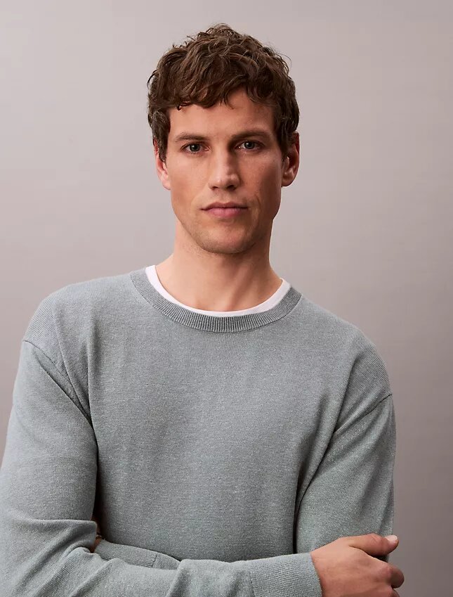 Linen Blend Crewneck Sweater Linen Blend Crewneck Sweater
