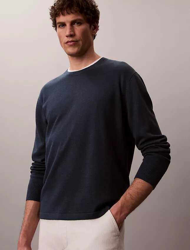 Linen Blend Crewneck Sweater Linen Blend Crewneck Sweater