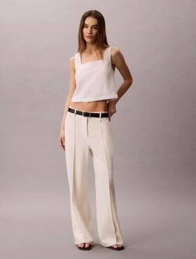 Linen Blend Cropped Tank Top