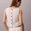 Linen Blend Cropped Tank Top Linen Blend Cropped Tank Top
