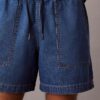 Linen Blend Denim Pull-On Shorts Linen Blend Denim Pull-On Shorts