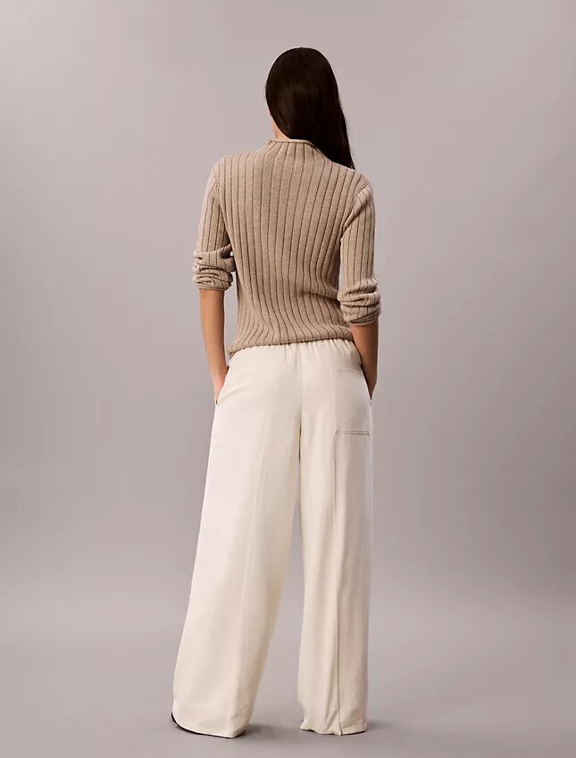 Linen Blend Drawstring Wide Leg Pants Linen Blend Drawstring Wide Leg Pants