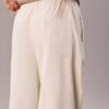 Linen Blend Drawstring Wide Leg Pants Linen Blend Drawstring Wide Leg Pants