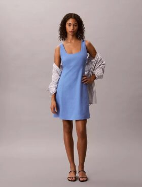 Linen Blend Mini Dress