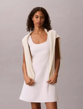 Linen Blend Mini Dress