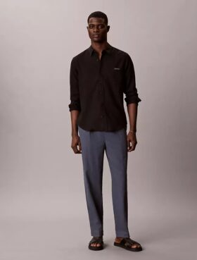 Linen Blend Pleated Pull-On Pants