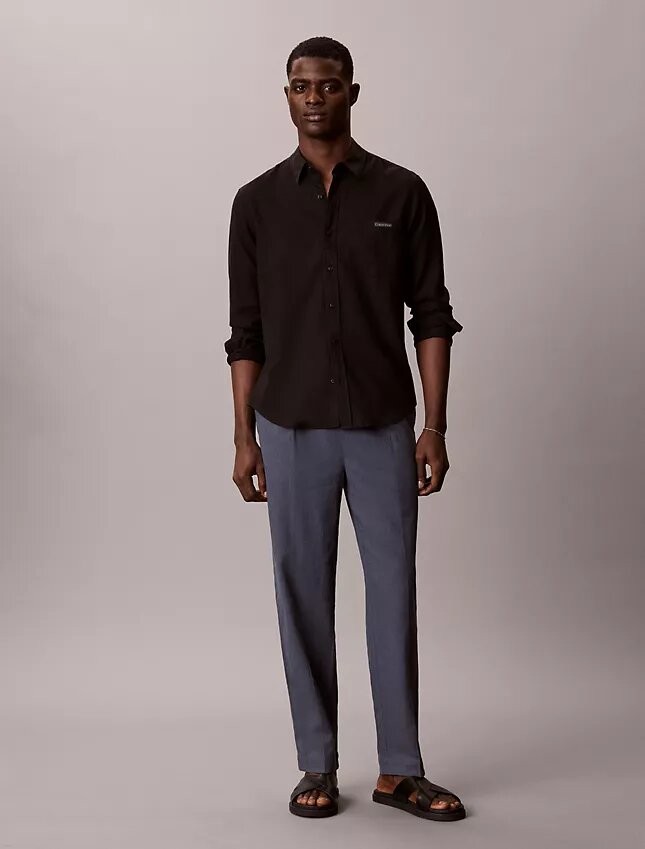Linen Blend Pleated Pull-On Pants Linen Blend Pleated Pull-On Pants