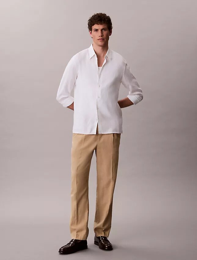 Linen Blend Pleated Pull-On Pants Linen Blend Pleated Pull-On Pants