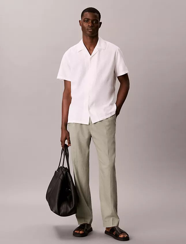 Linen Blend Pleated Pull-On Pants Linen Blend Pleated Pull-On Pants