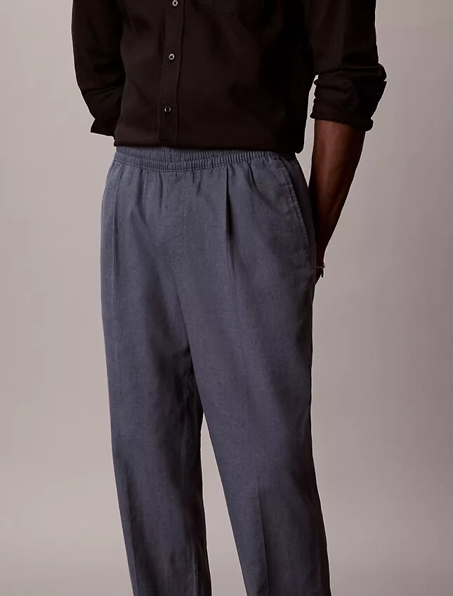 Linen Blend Pleated Pull-On Pants Linen Blend Pleated Pull-On Pants