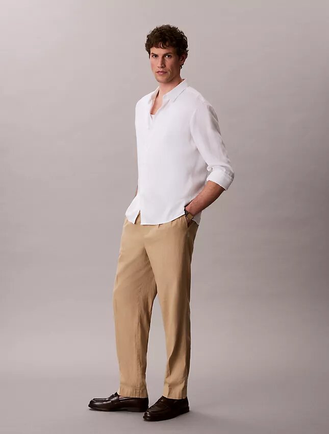 Linen Blend Pleated Pull-On Pants Linen Blend Pleated Pull-On Pants