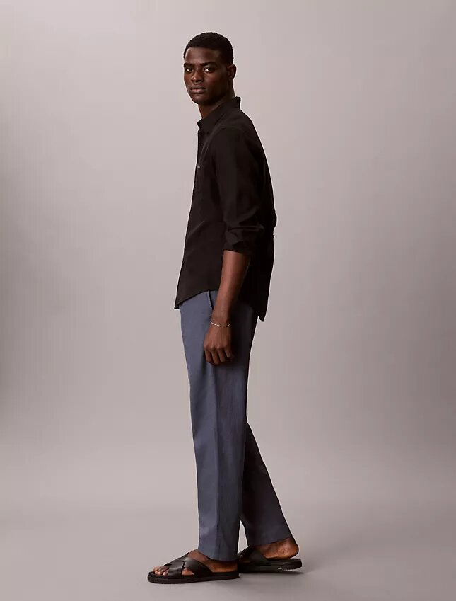 Linen Blend Pleated Pull-On Pants Linen Blend Pleated Pull-On Pants