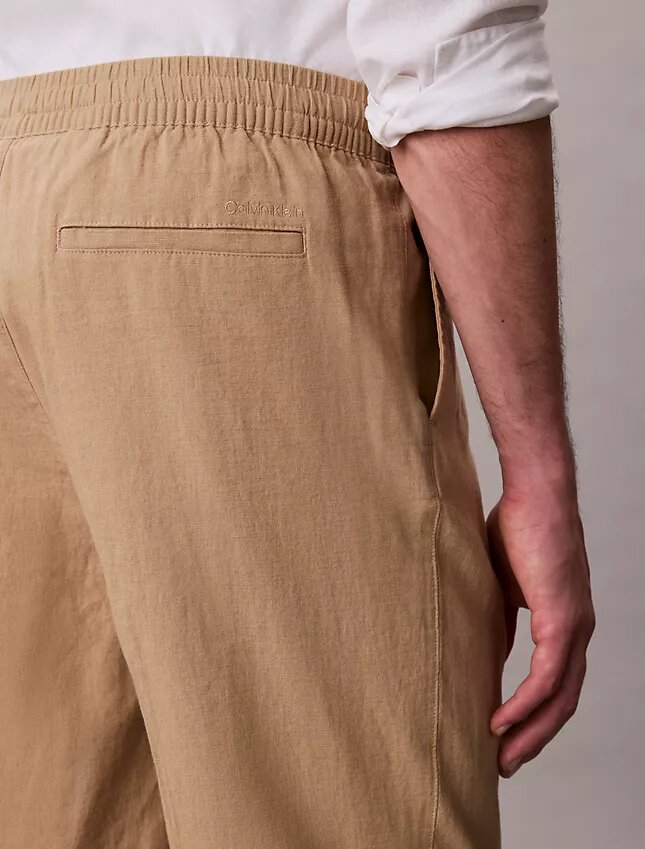 Linen Blend Pleated Pull-On Pants Linen Blend Pleated Pull-On Pants