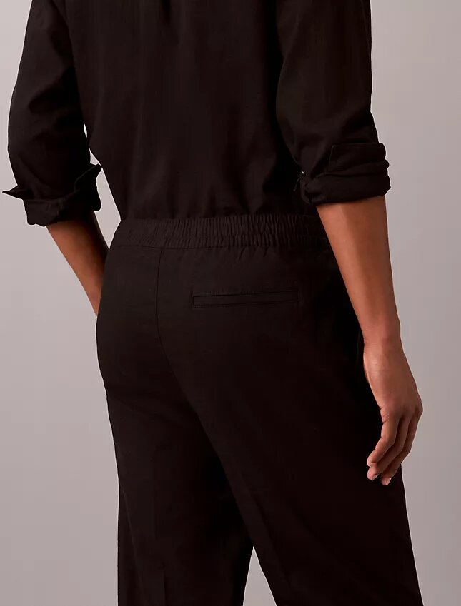 Linen Blend Pleated Pull-On Pants Linen Blend Pleated Pull-On Pants