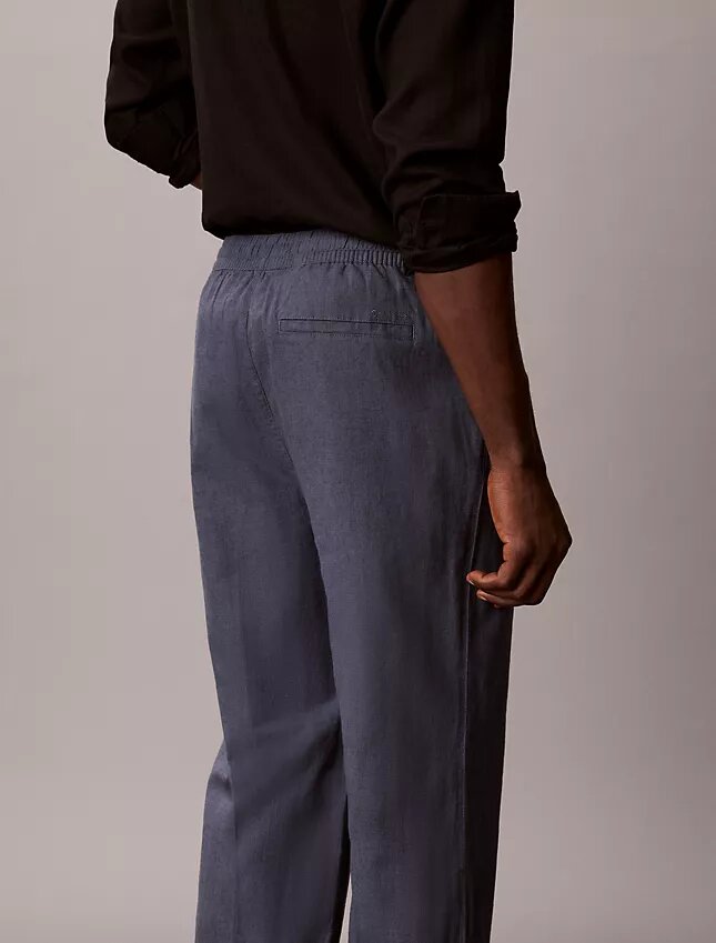 Linen Blend Pleated Pull-On Pants Linen Blend Pleated Pull-On Pants