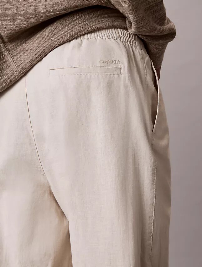 Linen Blend Pleated Pull-On Pants Linen Blend Pleated Pull-On Pants