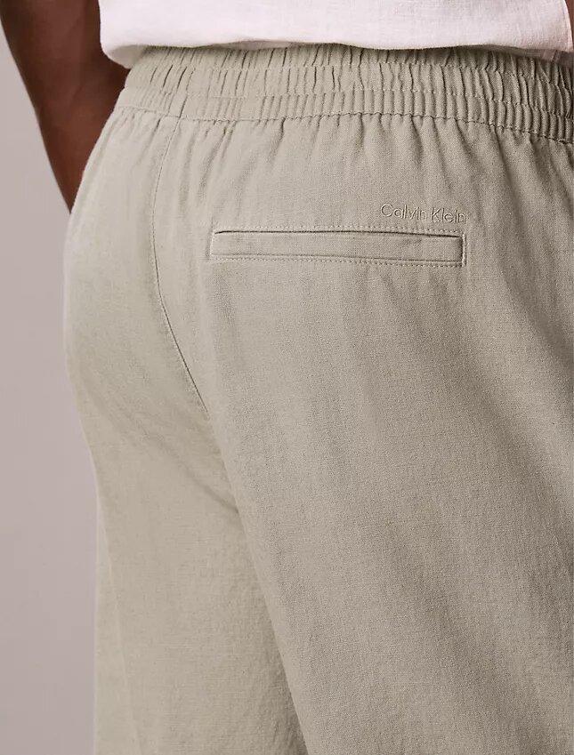 Linen Blend Pleated Pull-On Pants Linen Blend Pleated Pull-On Pants