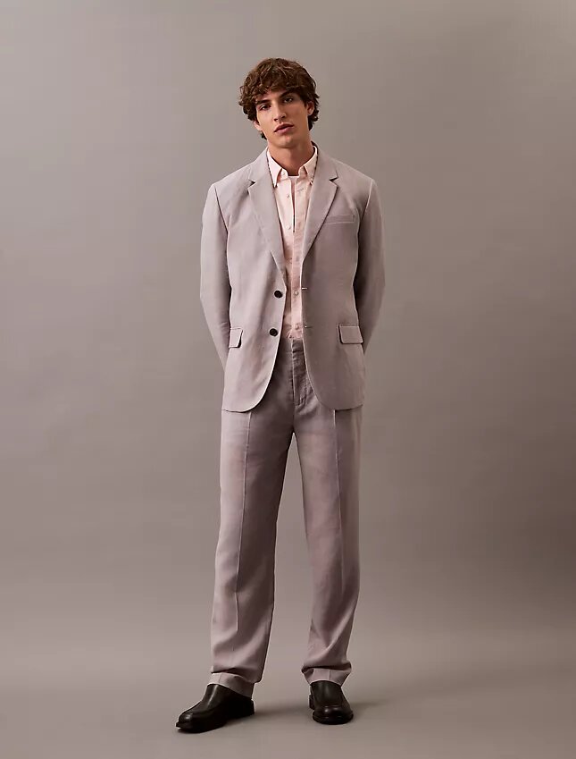 Linen Blend Pleated Trousers Linen Blend Pleated Trousers