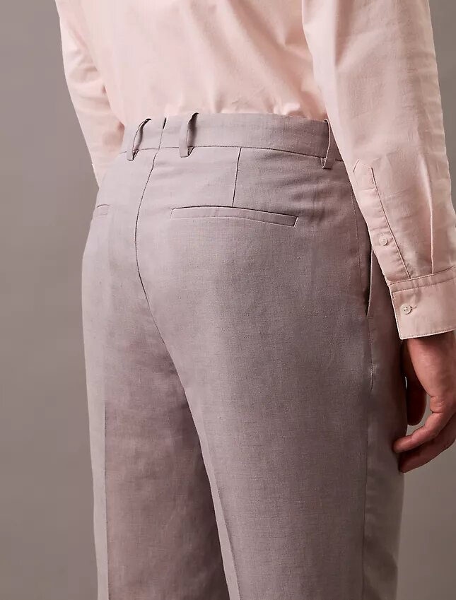 Linen Blend Pleated Trousers Linen Blend Pleated Trousers