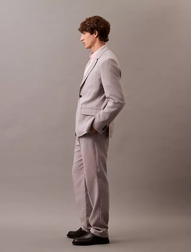 Linen Blend Pleated Trousers Linen Blend Pleated Trousers