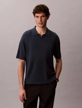 Linen Blend Polo Sweater